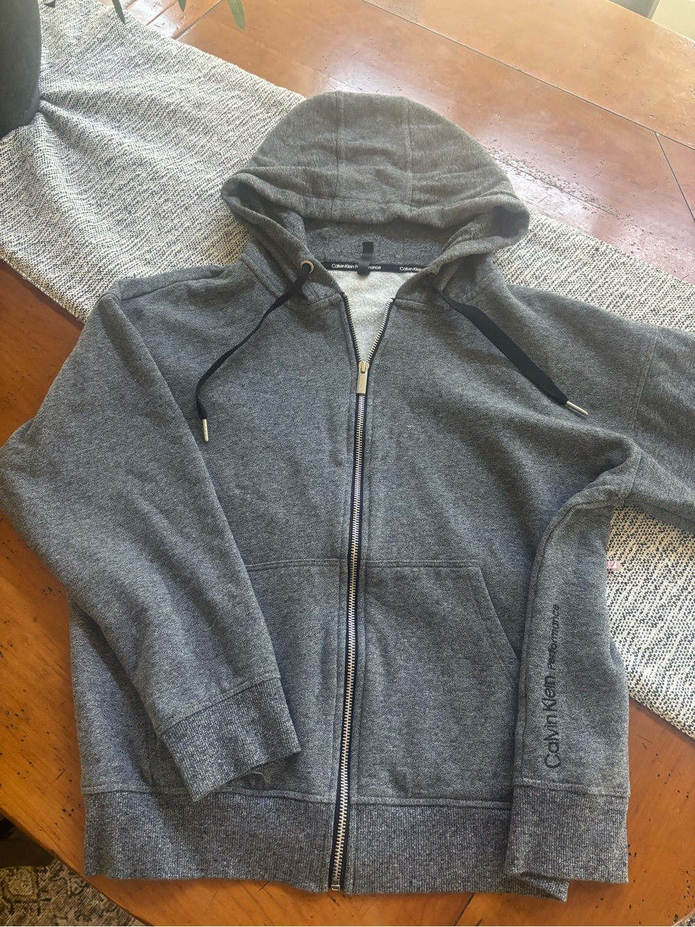 Calvin Klein Performsnce women’s Gray Zip-Up Hoodie Sweater - large